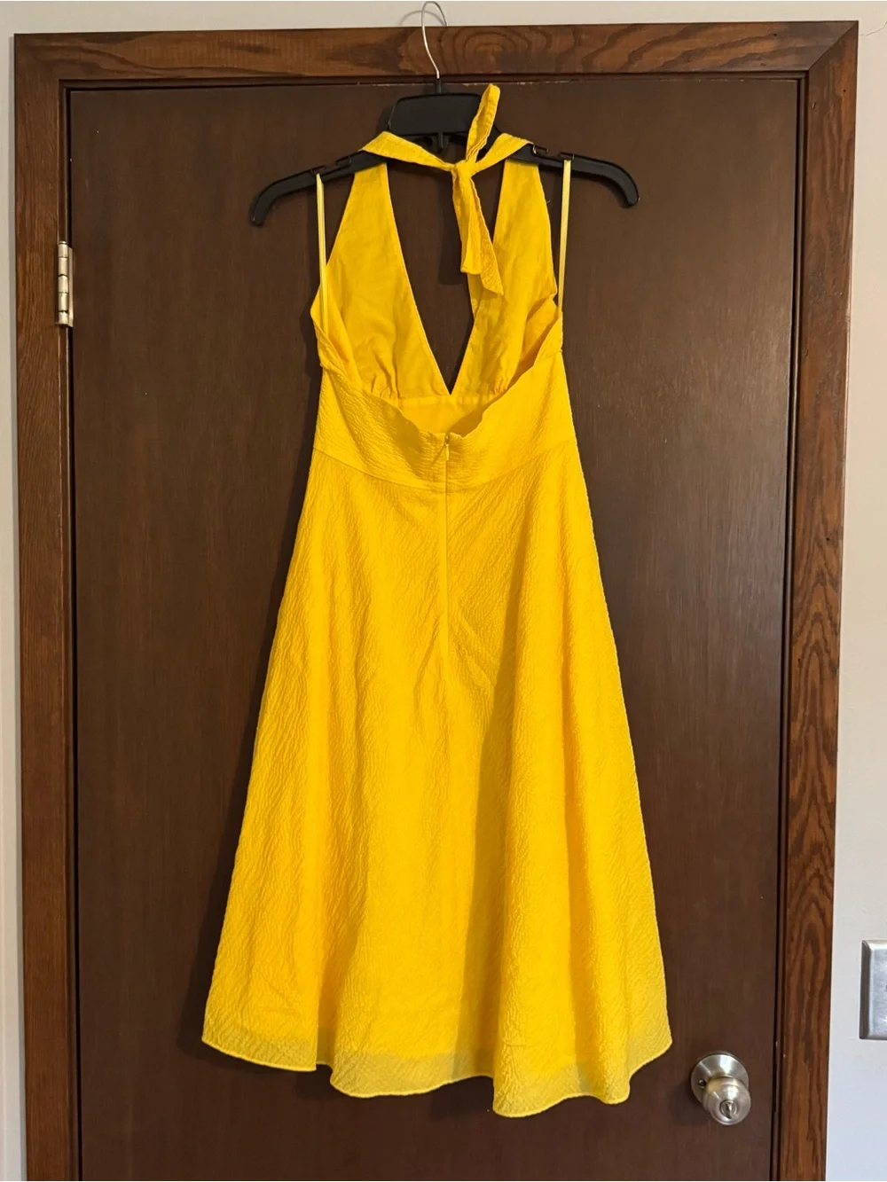 J. Crew Bright Yellow Halter Midi Dress